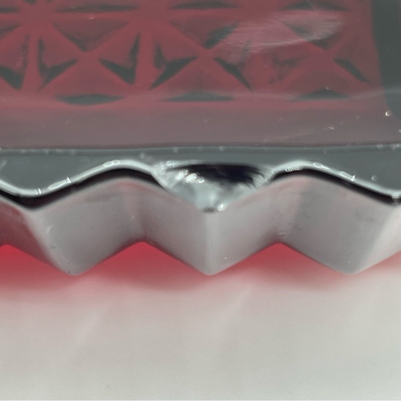 Anchor Hocking Ruby Red double handle starburst dish - Picture 3 of 7